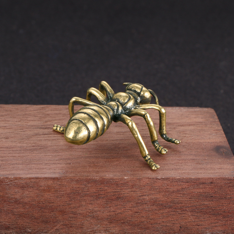 Antique Old Pure Copper Ant Solid Brass Ornaments - Image 6
