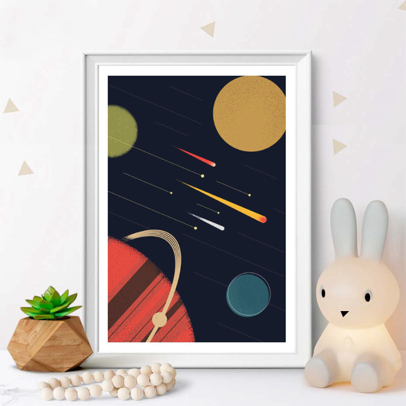 Moon landing space children's room painting - Image 3