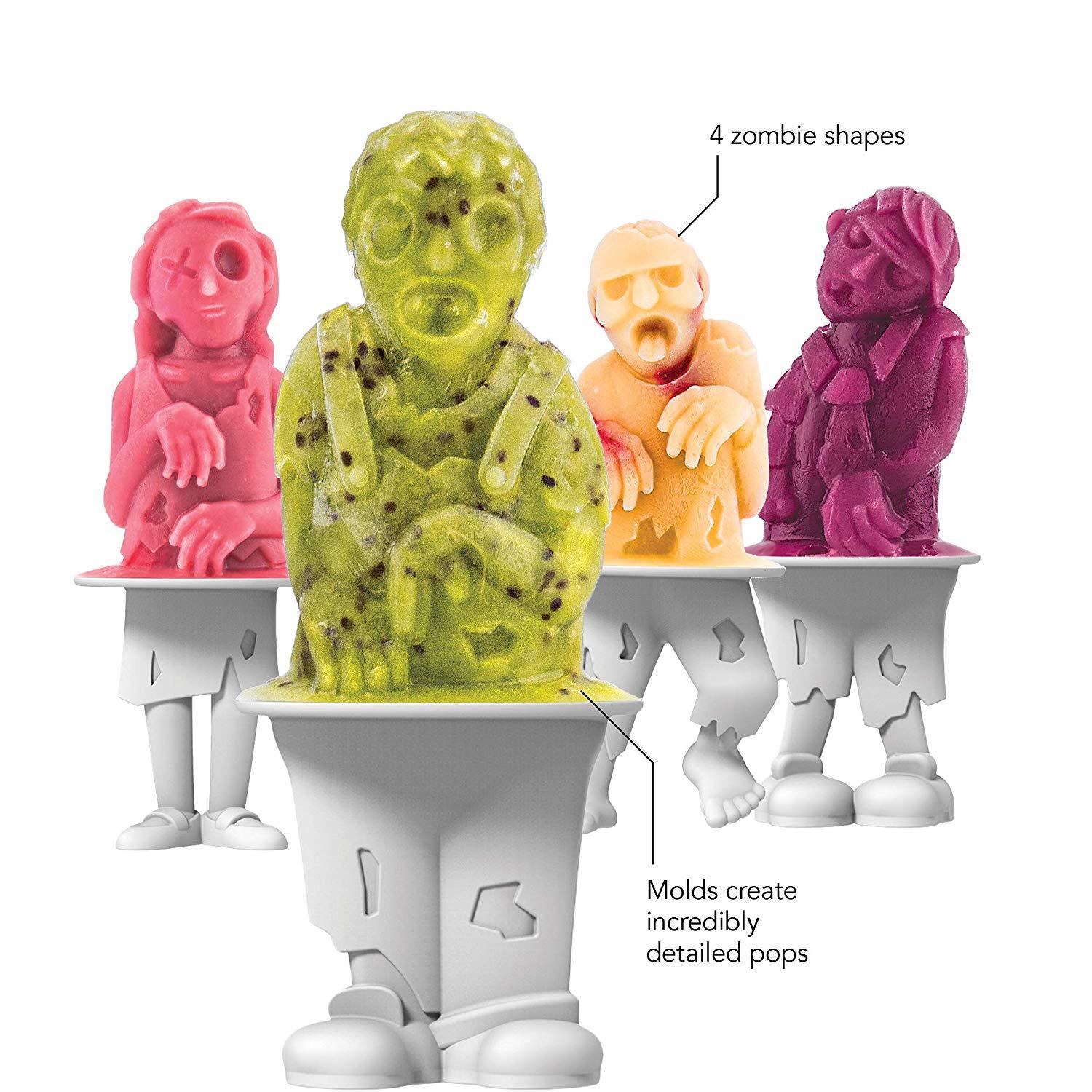Silicone Zombie Popsicle Mold Skull Ice Cream Mold Popsicle Mold Summer Ice Pop Molds Set of 4 Popsicle Makers with Sticks - Image 2