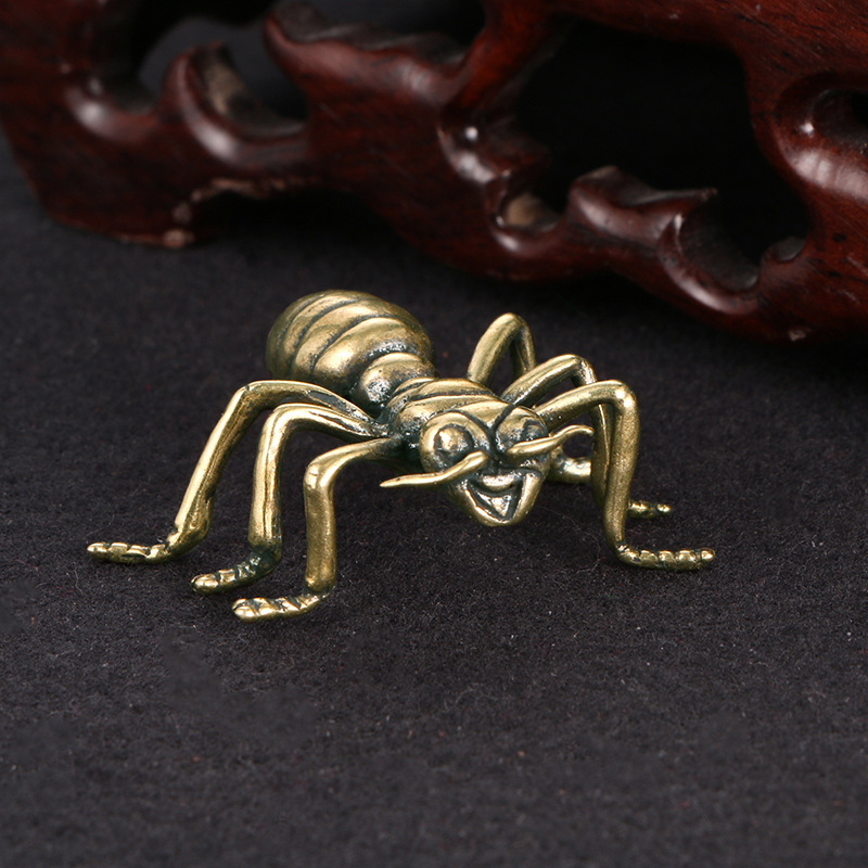 Antique Old Pure Copper Ant Solid Brass Ornaments - Image 2