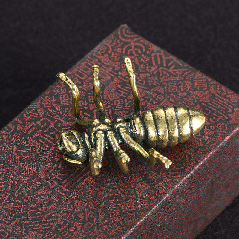 Antique Old Pure Copper Ant Solid Brass Ornaments - Image 10