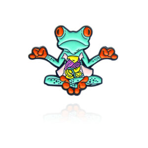 Trendy Green Frog Badge